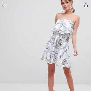 Asos Strapless Floral Dress